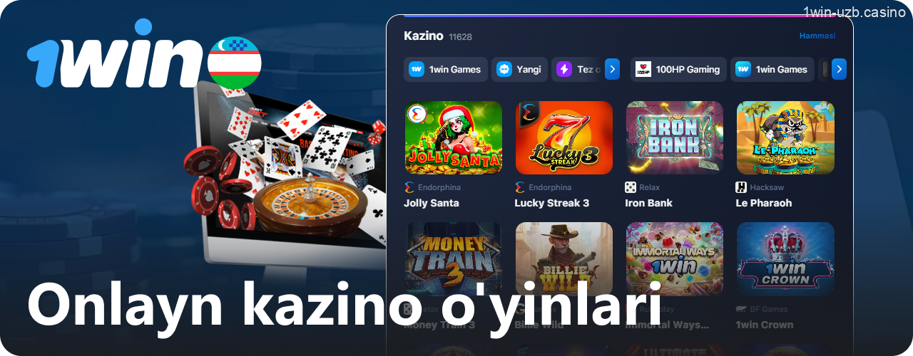 1Win onlayn kazino o‘yinlari tanlovi
