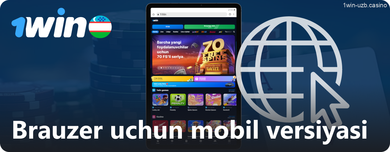 1Win brauzer orqali mobil versiyasi