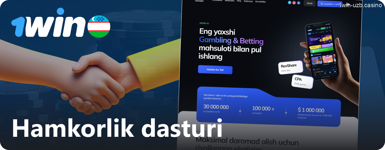 1Win hamkorlik dasturida ishtirok etish