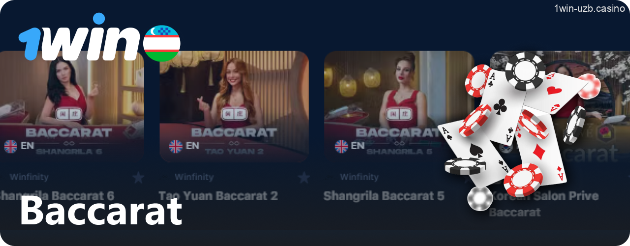 1win jonli baccarat o'yini