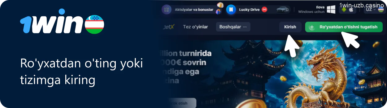 1win tizimiga kirish