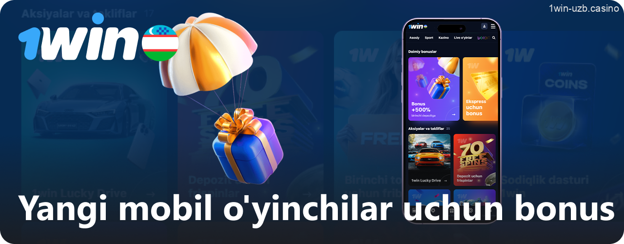 1Win yangi mobil foydalanuvchilari uchun eksklyuziv bonus