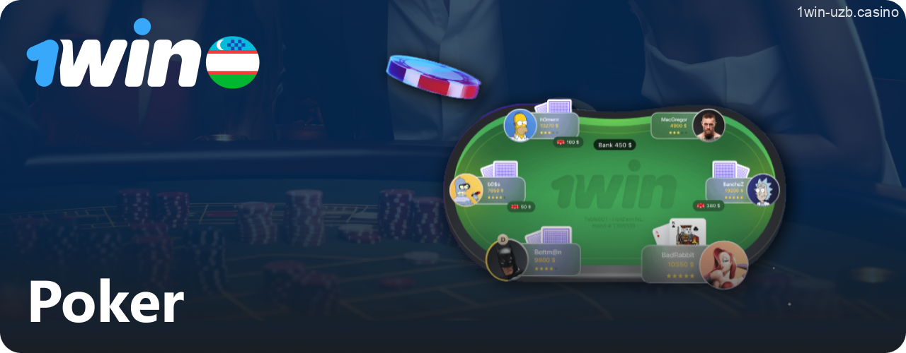1win kazinosida poker o'ynash imkoniyatlari