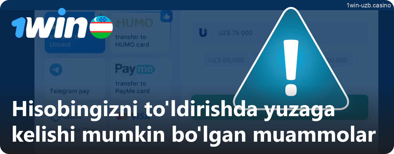 1win depoziti bilan bog'liq muammolarni hal qilish yo'riqnomasi
