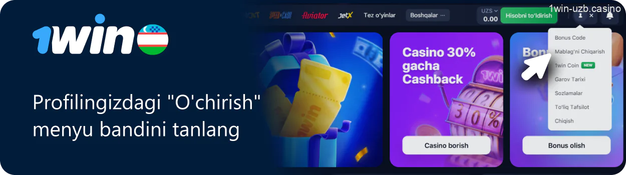 1win hisobingizni tasdiqlash
