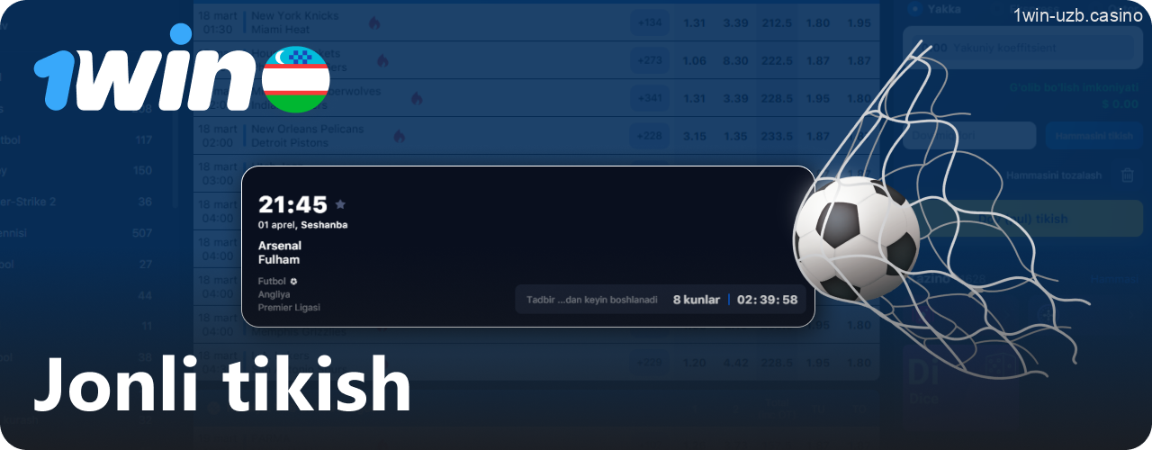 1Win jonli tikish xizmati