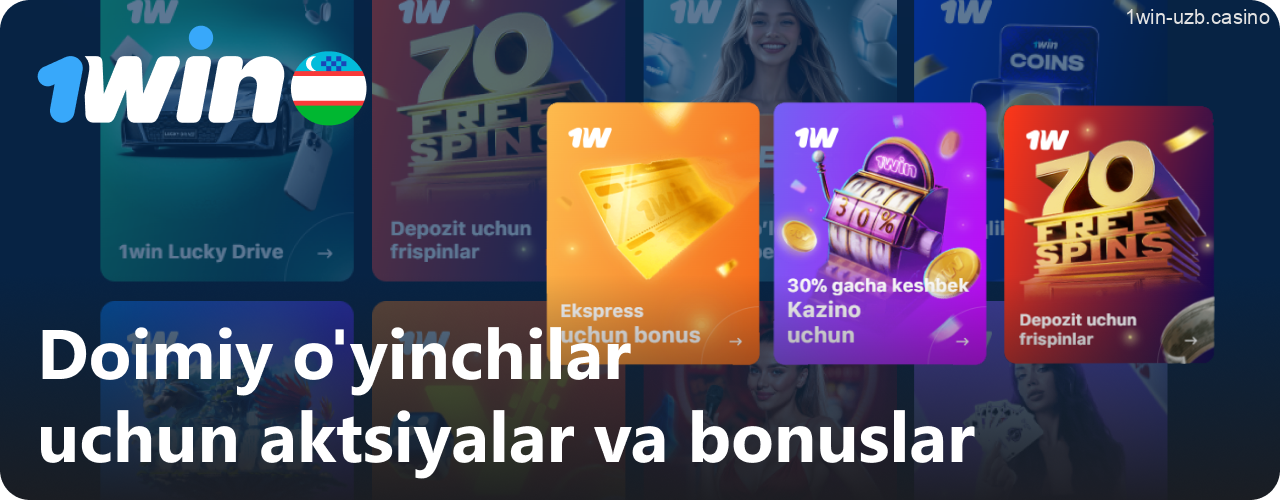 Muntazam o‘yinchilar uchun 1Win bonuslari va aksiyalar