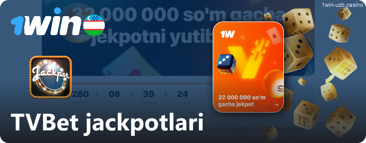 1win kazinosida TVBet jackpotlari