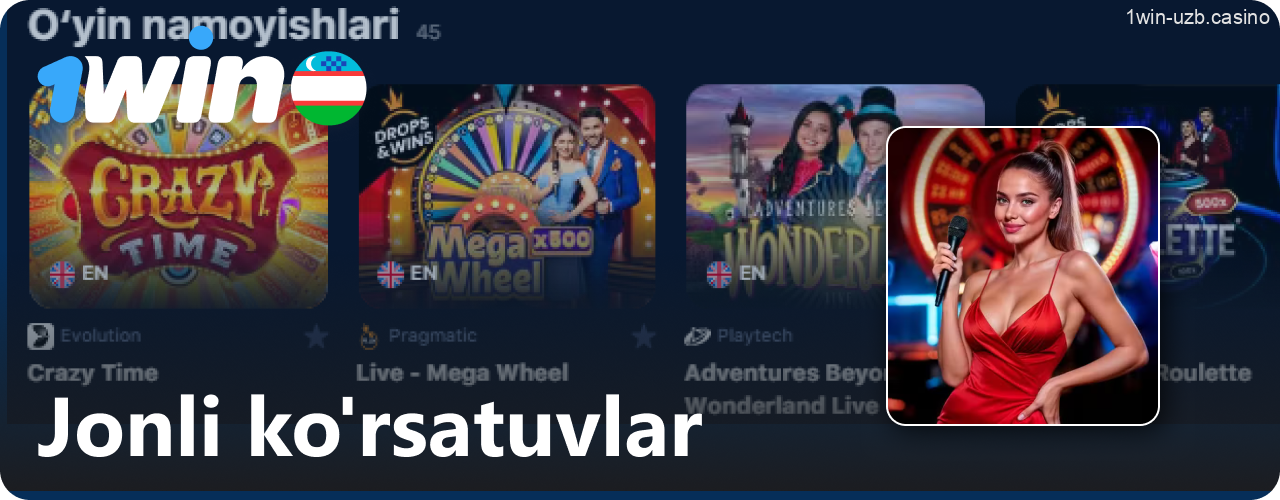 1win jonli ko'rsatuvlarini tomosha qilish