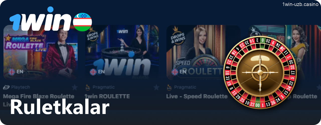 1win kazinosida jonli ruletka o'ynash