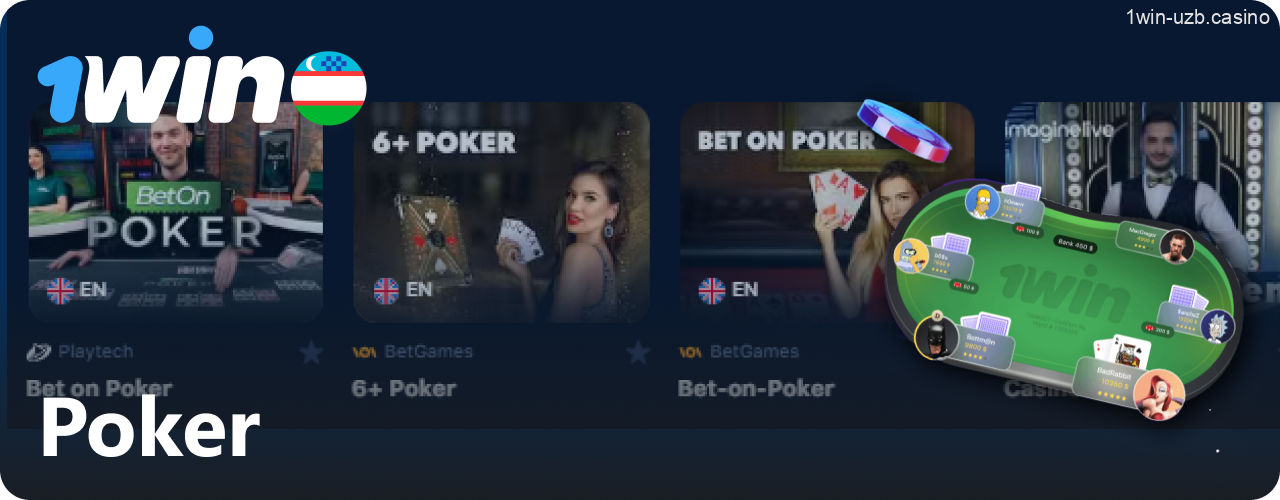 1win jonli poker o'yinlari
