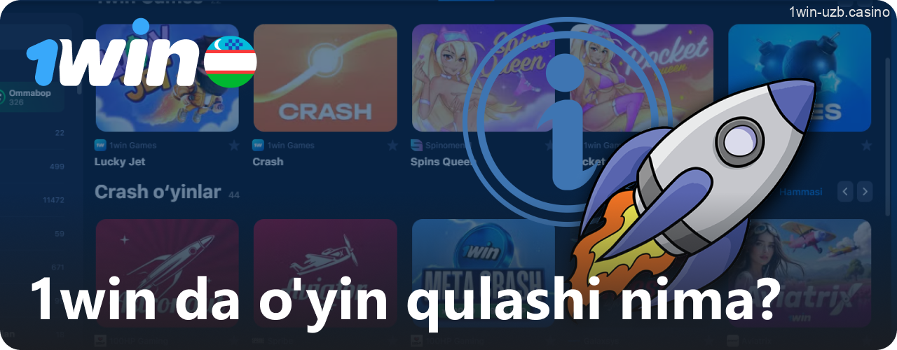 1Win da crash o'yini qanday ishlaydi