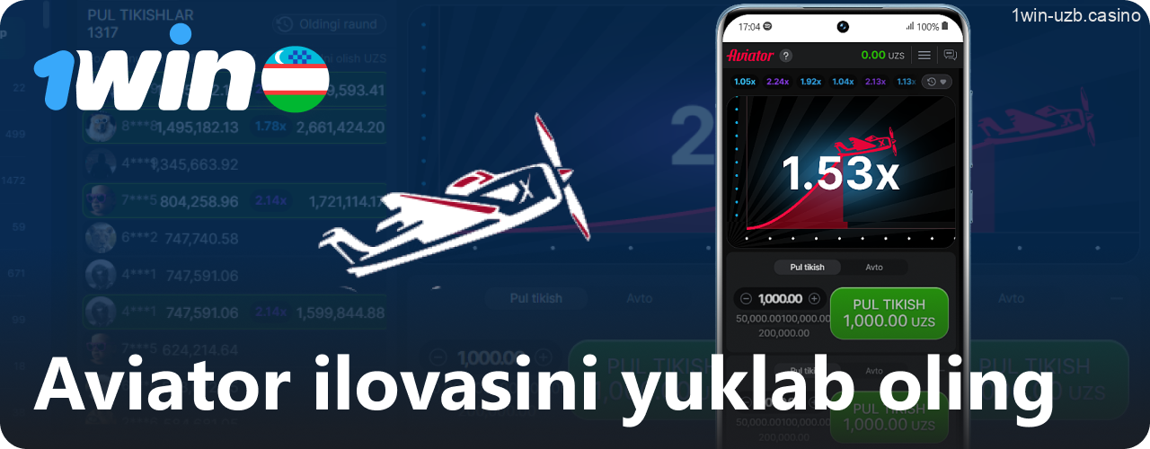 1Win Aviator ilovasini mobil qurilmaga yuklab oling
