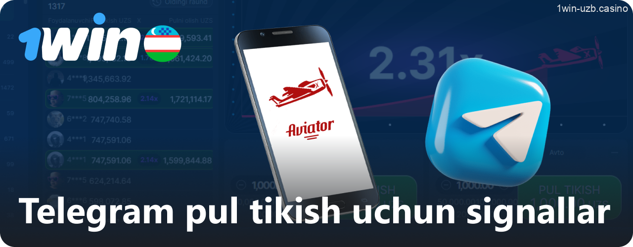 1Win Telegram kanalidan Aviator bo‘yicha signallar