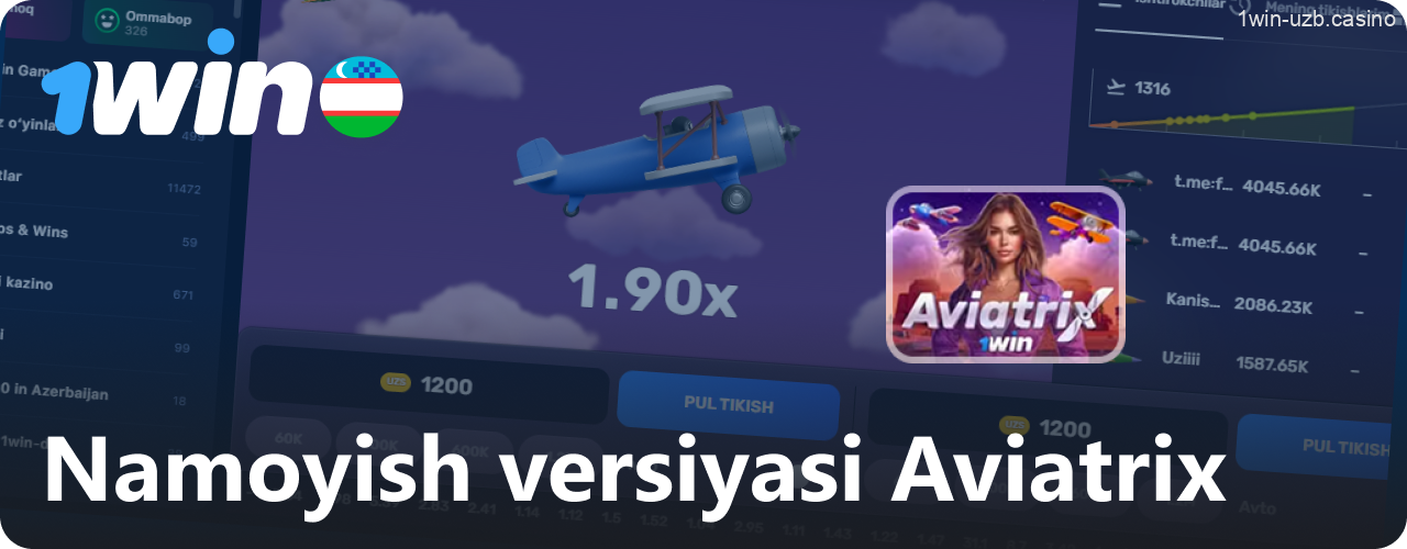 1Win Aviatrix o'yinining demo versiyasini sinab ko'ring