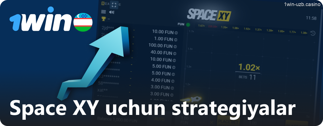 1Win Space XY o'yini uchun samarali strategiyalar
