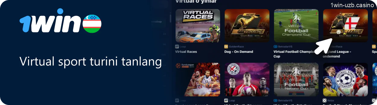 Virtual sport turini 1Win da tanlang
