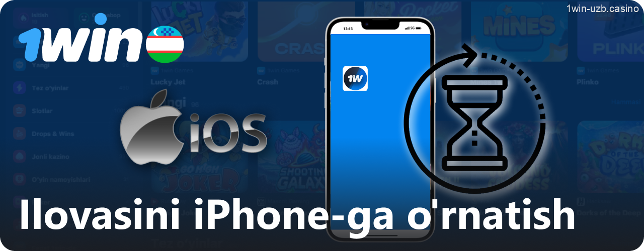 1Win iPhone foydalanuvchilari uchun yuklab olish yo‘riqnomasi