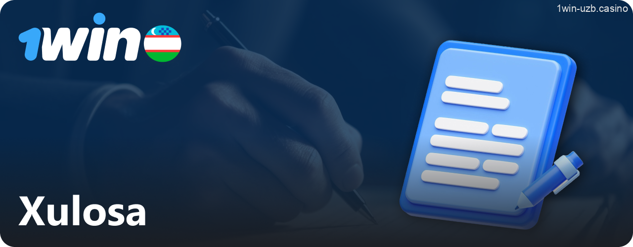 1Win xulosasi va yirik tahlil