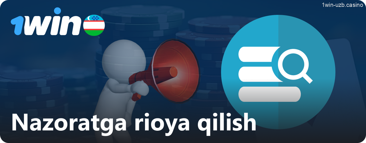 1Win o'yin nazoratiga rioya qilish jarayoni