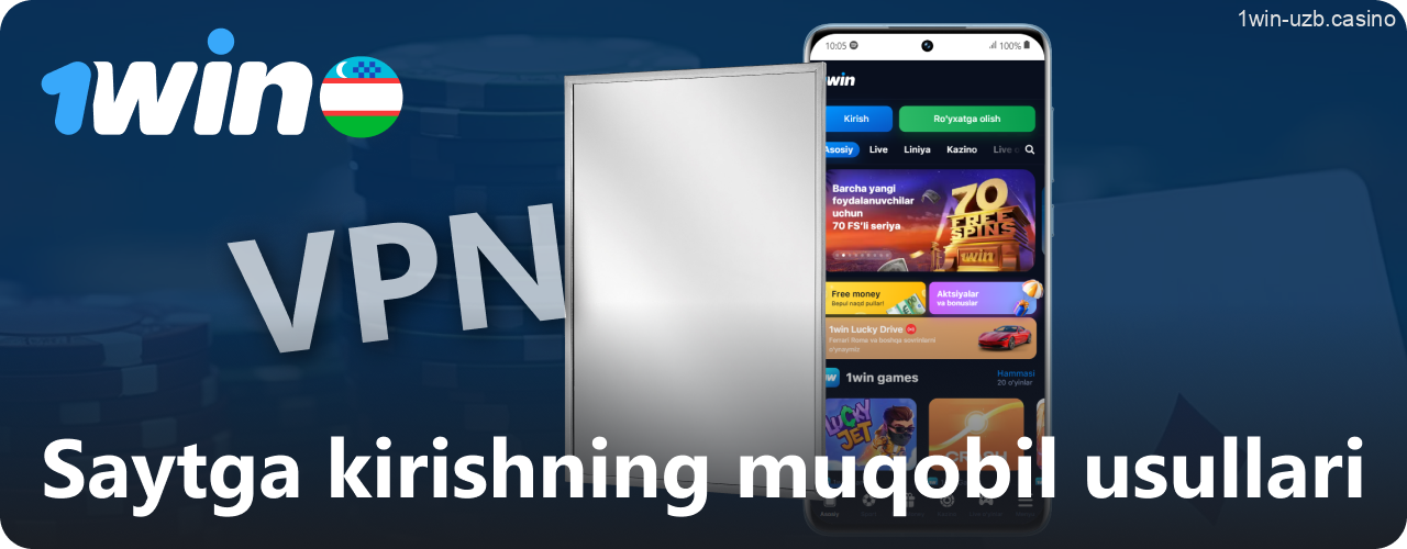 1Win saytiga muqobil kirish usullari