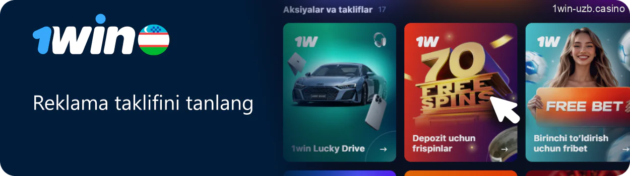 Kerakli reklama taklifini tanlang