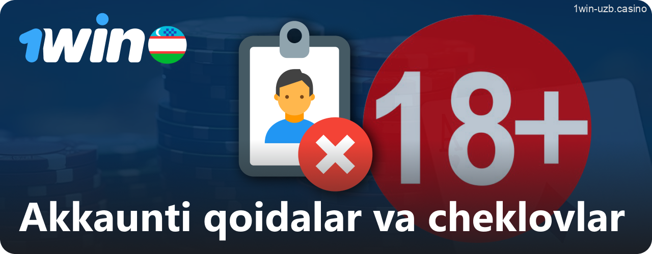 1Win O‘zbekiston foydalanuvchilari uchun akkaunt qoidalari