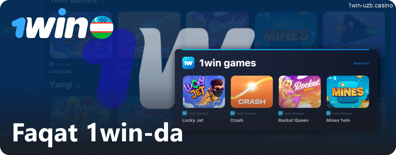 1win kazinosida mavjud bo'lgan eksklyuziv o'yinlar