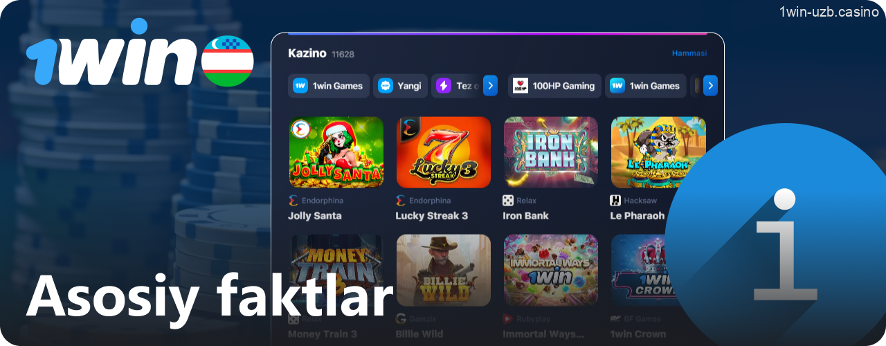 1win kazinosining eng muhim xususiyatlarini o'rganing